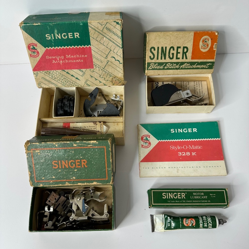 Vintage Singer Sewing Machine Attachments 160809 160616 161615 Manuals Boxes